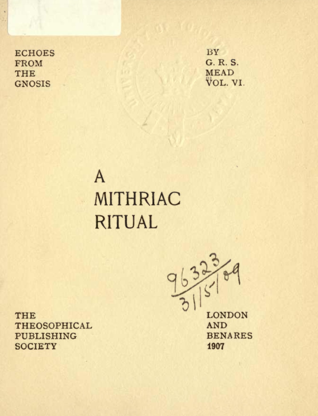 A revised presentation of the so-called Mithraic Liturgy, interpreted as a solitary rite of initiation into the Mysteries of Mithras.