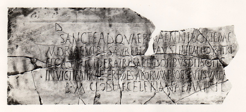 Mithraic inscription from the catacombs of Vibia