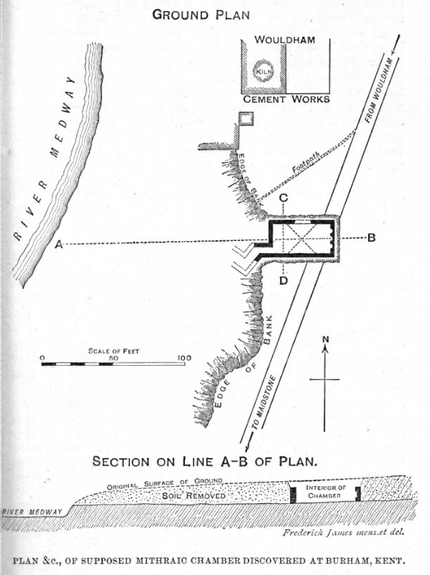 Plan of the so-called Burham Mithraeum.