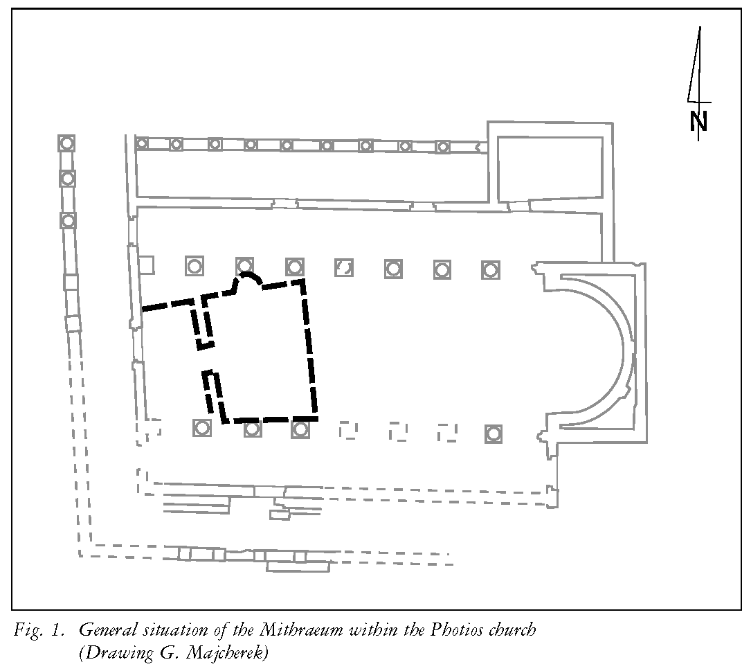 General situation of the Mithraeum within the Pothios church.