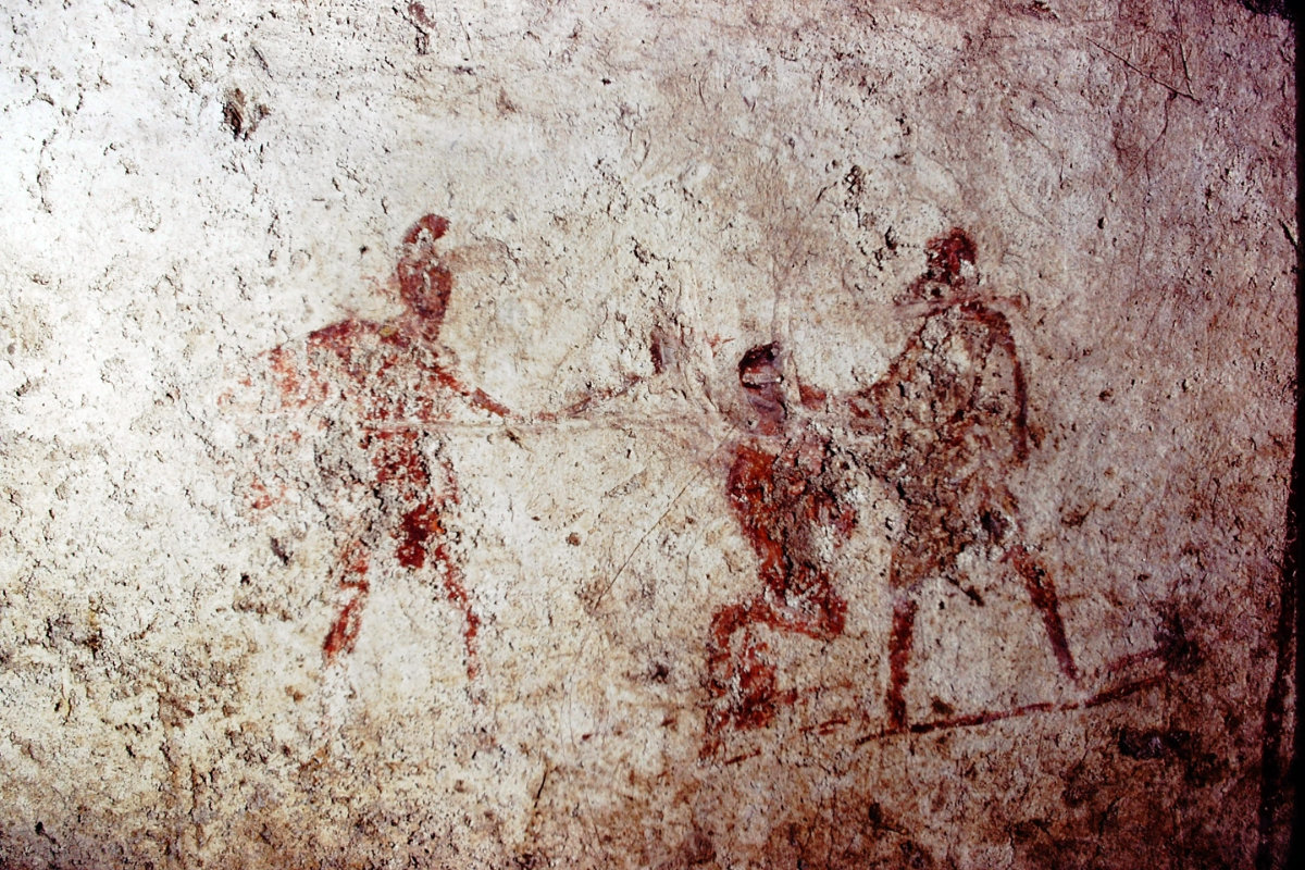 Fresco scene from the initiation ceremony at S. Capua Vetere.