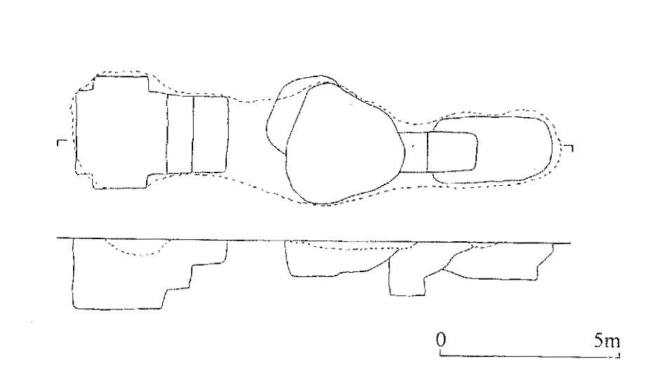 Plan and sections of the Tienen mithraeum