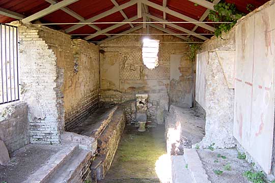 Interior view of the Mitreo delle Pareti Dipinte