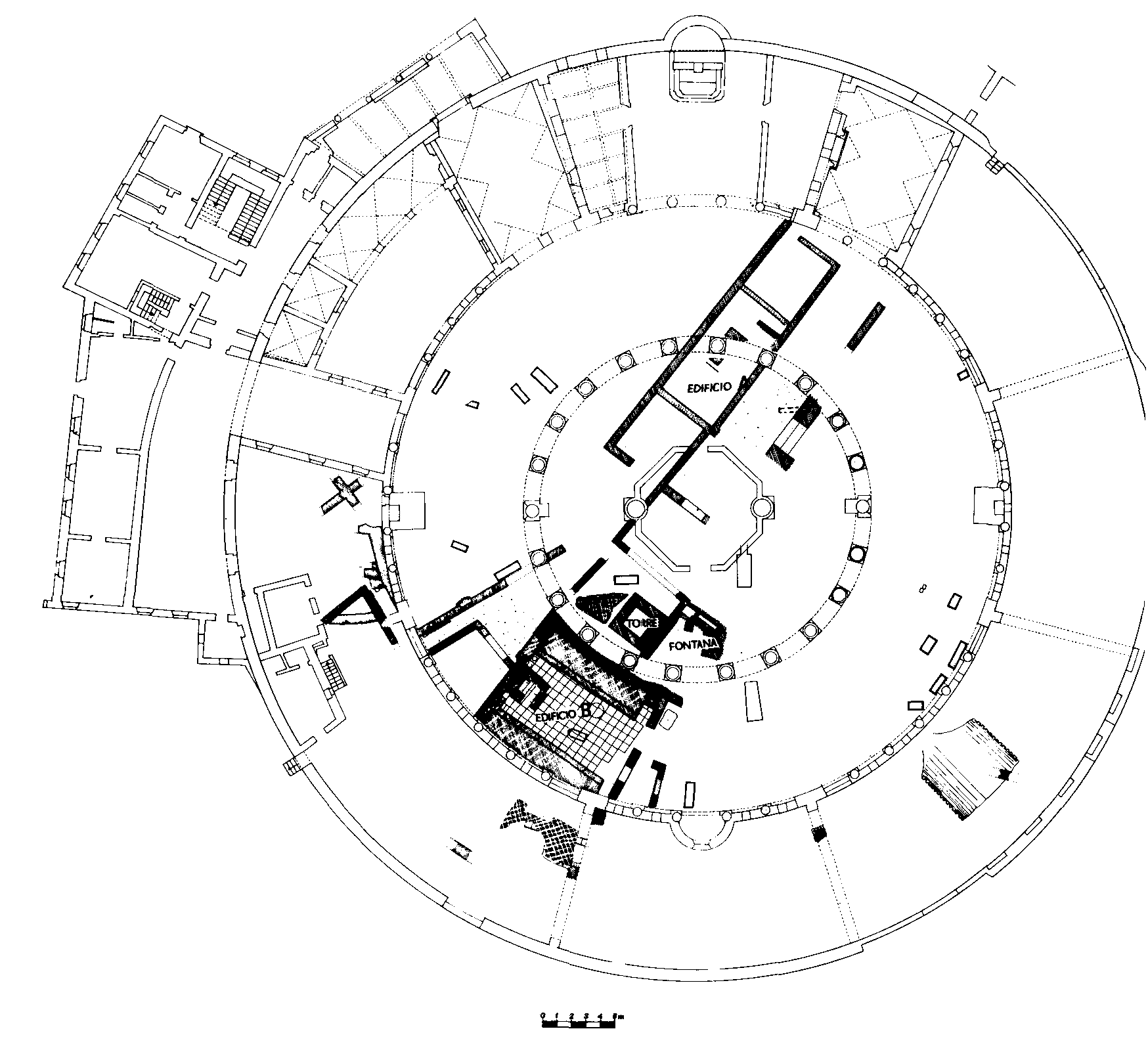 Map of the buildings under S. Stefano Rotondo