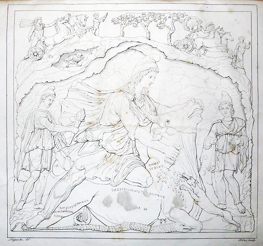 Grabado incluido en la obra dedicada al relieve de Villa Borghese de Lajard