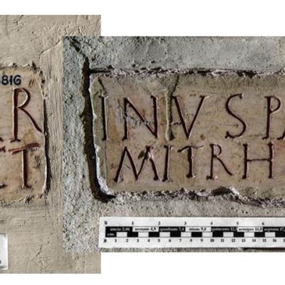 Marble inscription for a cult image of Mithras from Rome