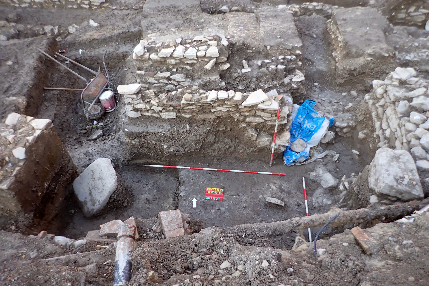 General view of the excavation of the Mithraeum VI of Aquincum