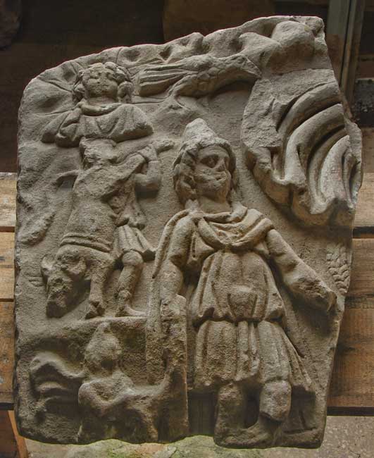 Fragment of Tauroctony from Deva, Romania.
