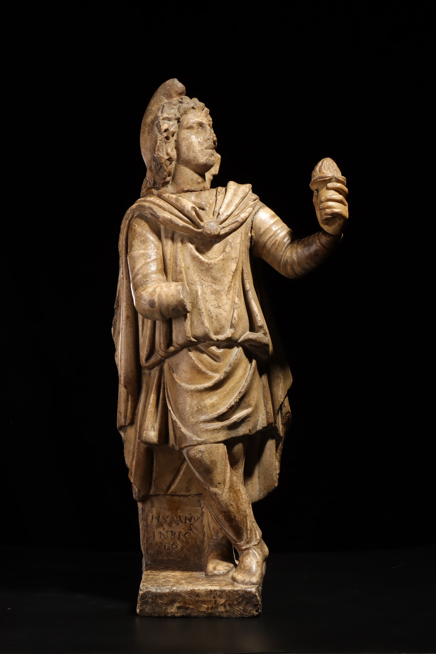 Statue of Cautes dedicated by Hymnus.