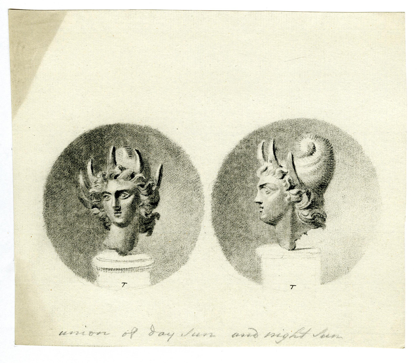 Bronze head in Phrygian cap with seven rays.