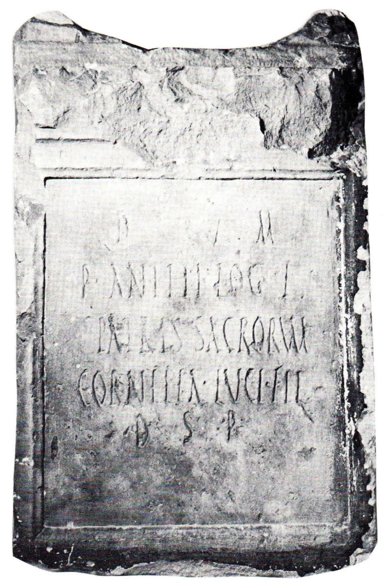Funerary inscription of Publius Anthius Logus from Montpellier.
