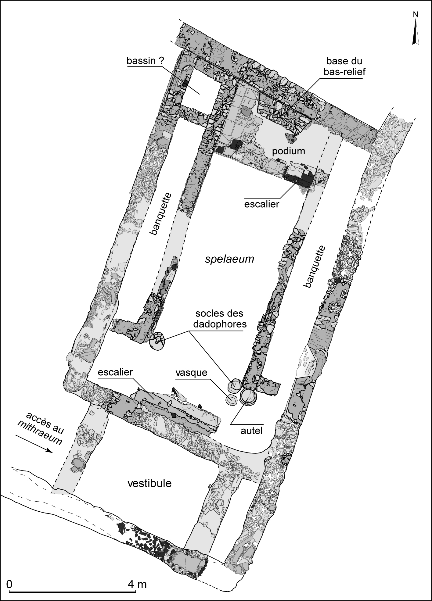 Entrance to the residential complex built over the site of the mithraeum excavated in 2010.