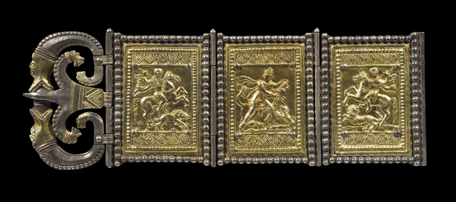 Drouot Silver belt fitting with Tauroctony.