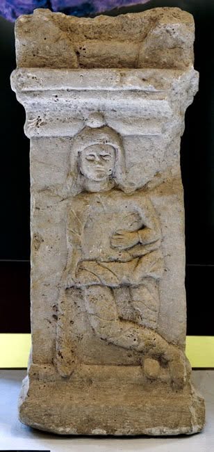 Altar bearing a relief of Cautopates from Silistra.