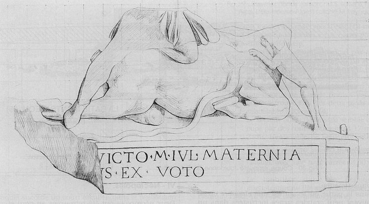 This damaged relief of Mithras killing the bull found in 1804 and formerly exposed at Gap, is now lost.