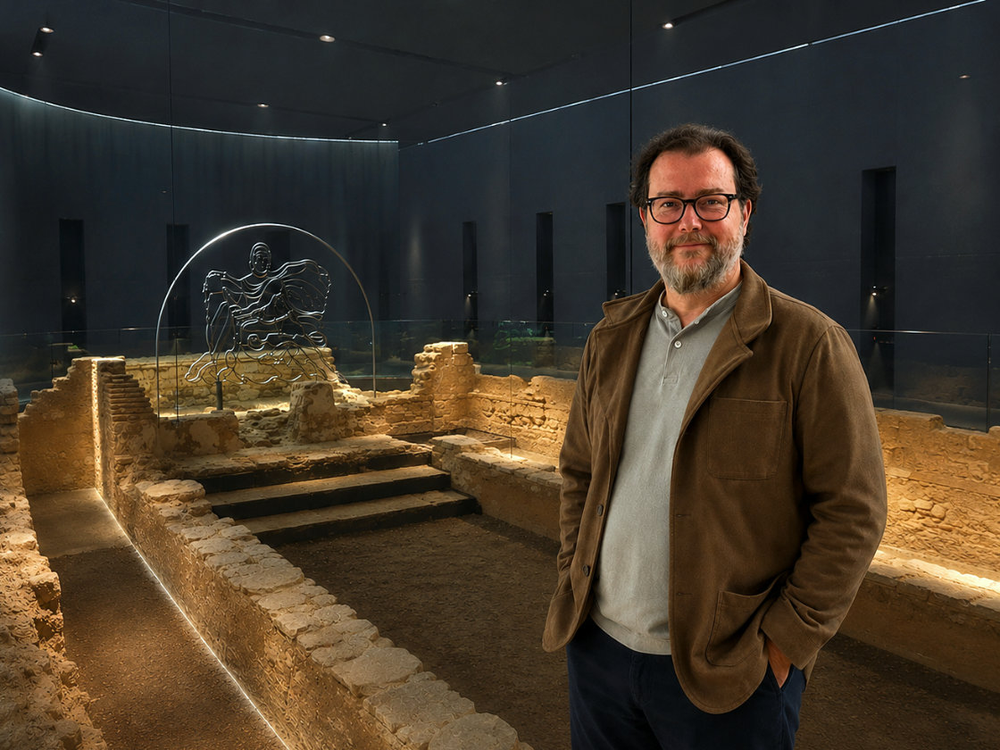 Israel Campos at the London Mithraeum.