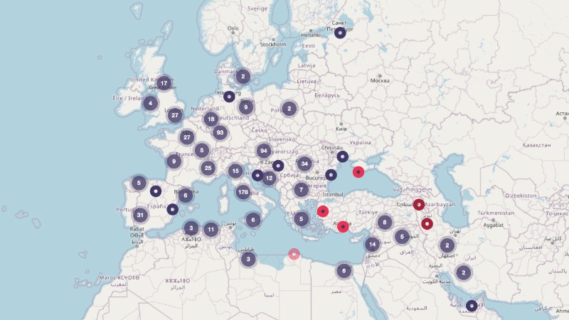 A major update has just been added to the TNM Interactive Map of Mithraic Monuments. The map can now display not only mithraea, but also Mithraic monuments from the TNM database with known provenance.

You can:
• display only mithraea,
• only monuments,
• both together,
• or filter monuments by iconographic themes and labels.

A new “Current location” mode (desktop version) also allows users to switch between the original provenance of a monument and the museum or institution where it is currently kept today.

An exciting new way to explore the geography of Mithraic material across both the ancient and modern world.

Explore it all: https://www.mithraeum.eu/map?tag=all