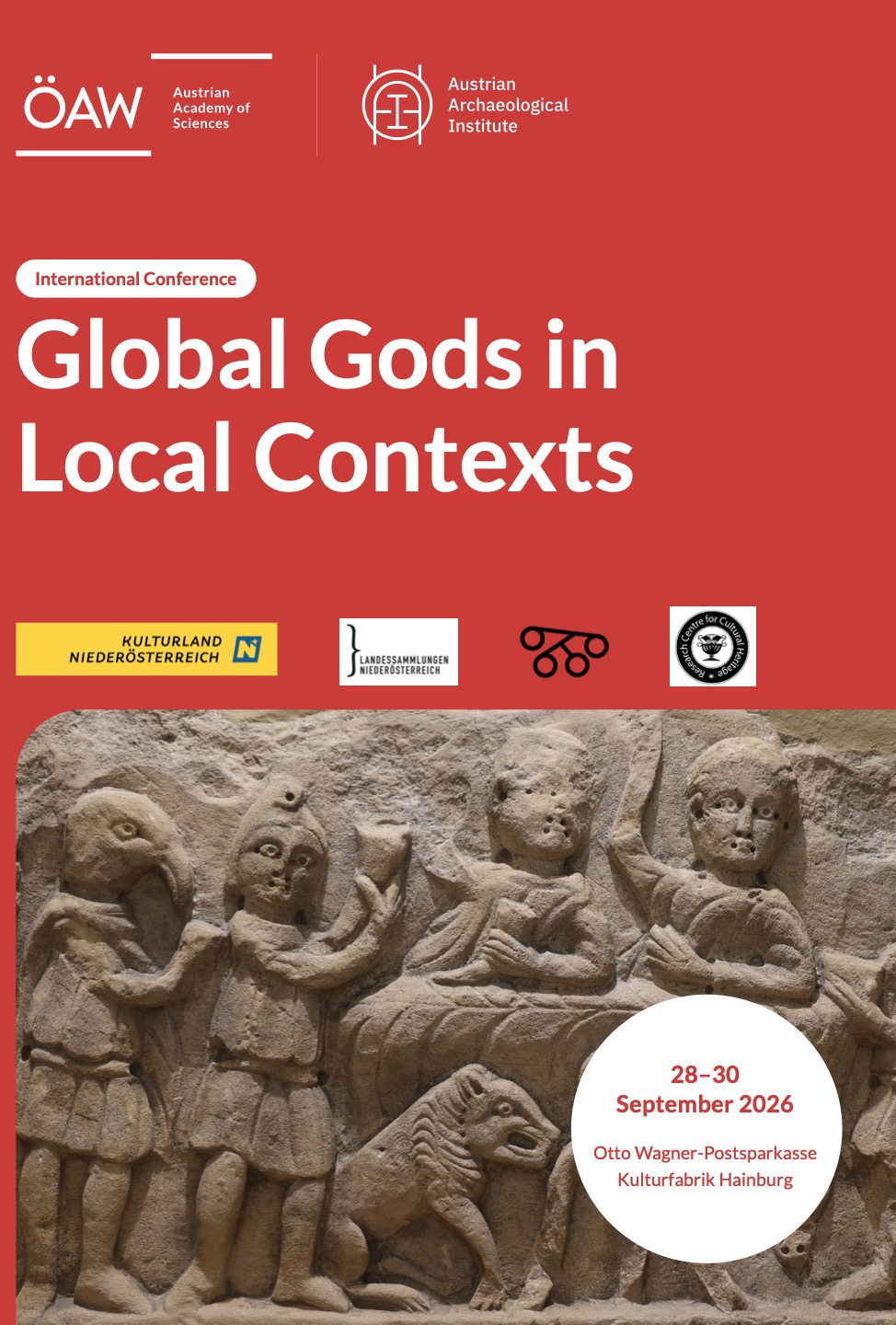 *Global Gods in Local Contexts*

The international conference Global Gods in Local Contexts will take place in Vienna and Hainburg from 28 to 30 September 2026, bringing together archaeologists, historians and specialists in ancient religion to explore the transmission, adaptation and local development of the so-called “Oriental cults” across the Danubian and Balkan provinces of the Roman Empire.

Mithraic studies feature prominently in the programme. Among the scheduled speakers are Csaba Szabó (Mithras in Roman Dacia), Lucinda Dirven (the Dura-Europos mithraeum), Nirvana Silnović (double-sided Mithraic reliefs from Roman Dalmatia), Tamás Milbich (the newly discovered sixth mithraeum at Aquincum), Matthew M. McCarty (Mithraic built environments), Blanka Misic (ritual experience and learning in the cult of Mithras), and Aleš Chalupa and Tomáš Glomb, who will present new spatial analyses of Mithraic cult diffusion across the Roman Empire.

The conference will also include the announcement of a new exhibition on the cult of Mithras in Bosnia and Herzegovina.

Download the full programme here: [ref:6a52842f056f2]