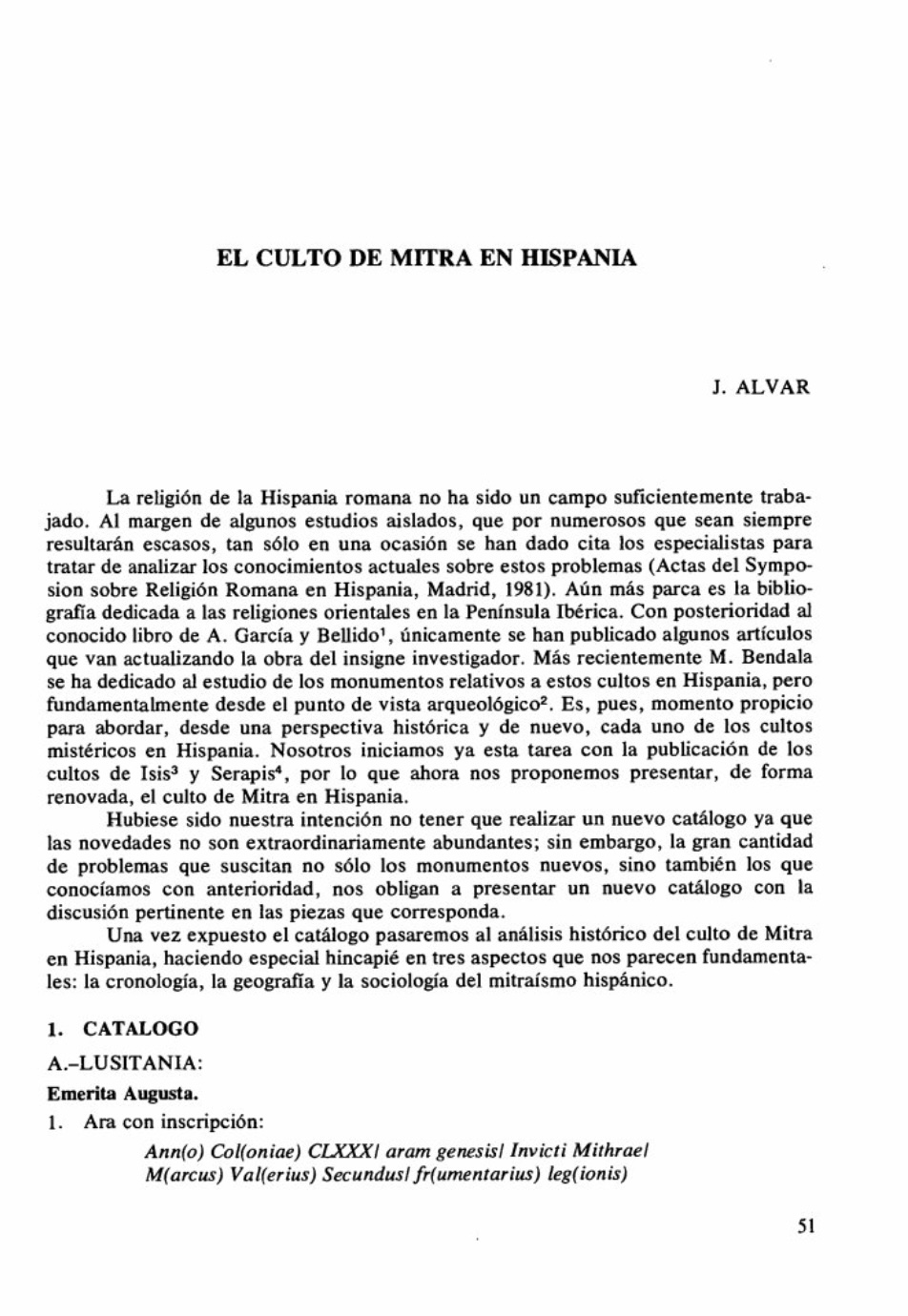 El culto de Mitra en Hispania